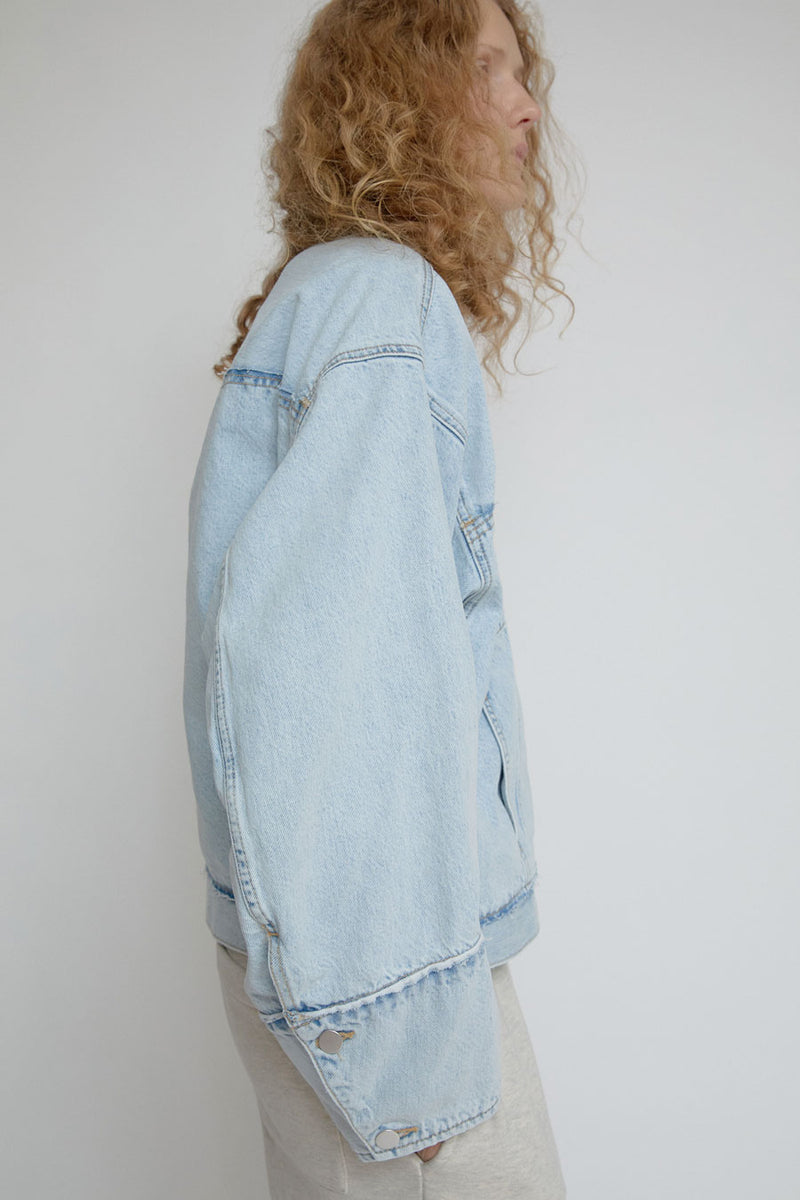 Façon Jacmin Boxy Jean Jacket in Light Blue