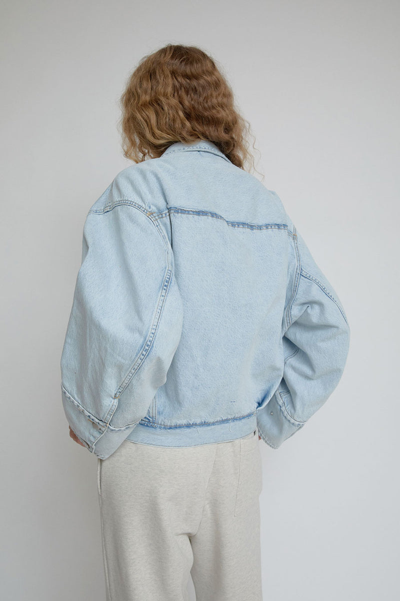 Façon Jacmin Boxy Jean Jacket in Light Blue