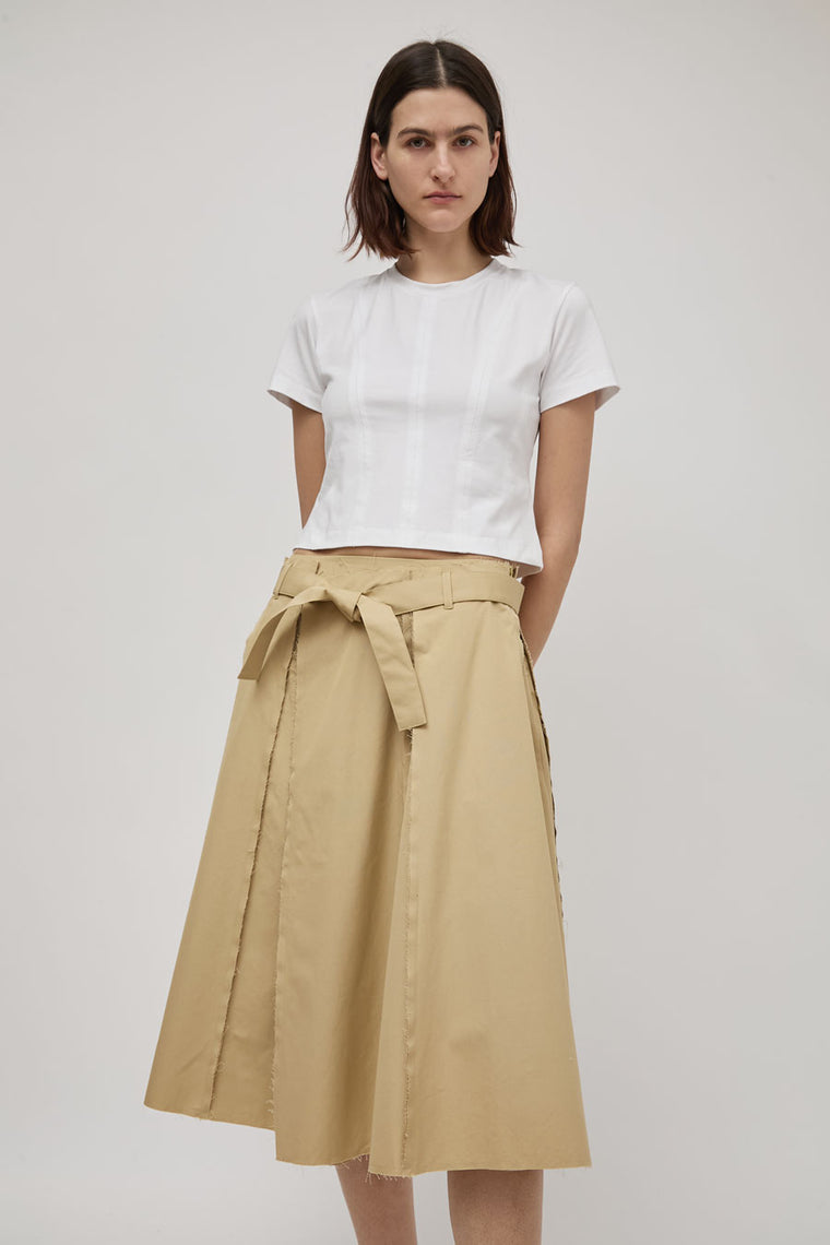 Façon Jacmin Jamea Pleated Skirt in Beige