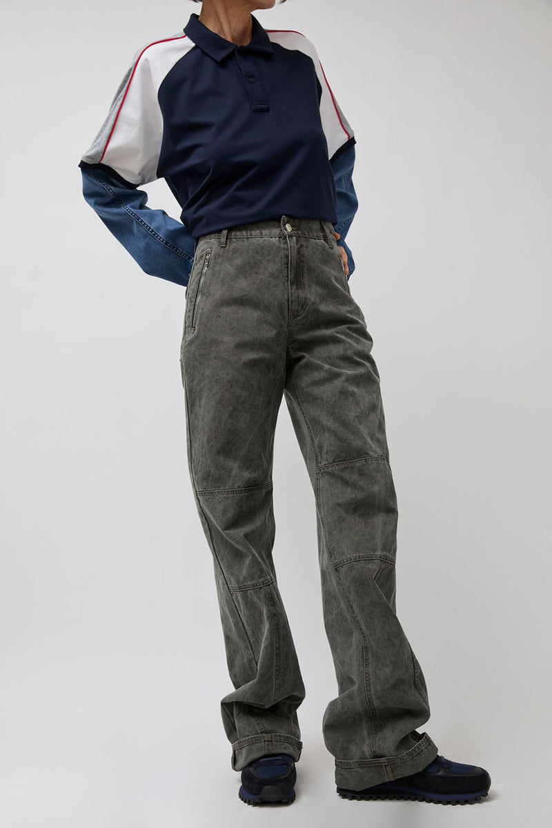 Façon Jacmin Palerma Biker Pant in Grey Olive