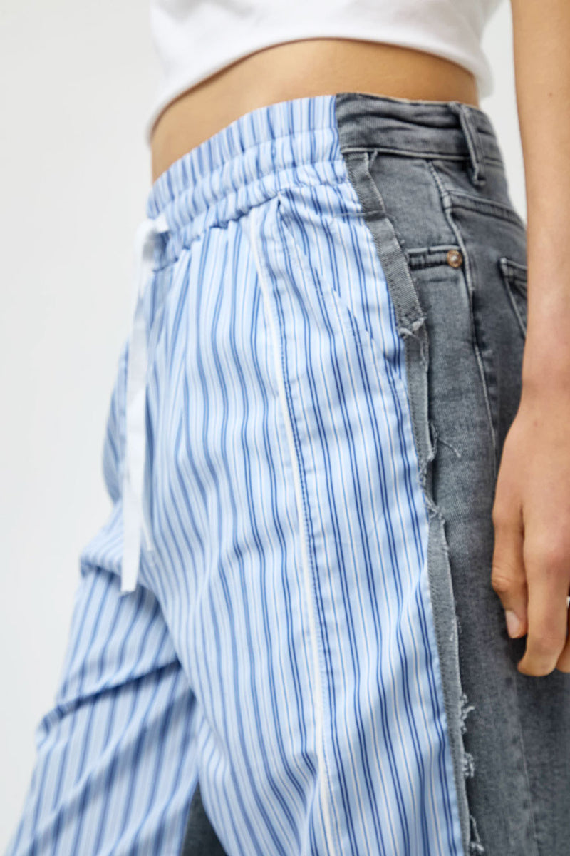 Façon Jacmin Polka 2 in 1 Pants in Blue Stripes