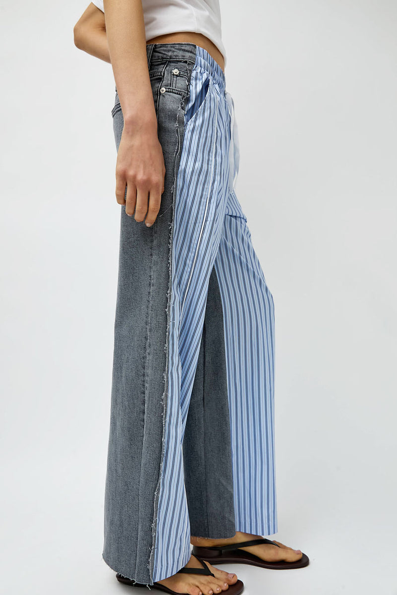 Façon Jacmin Polka 2 in 1 Pants in Blue Stripes