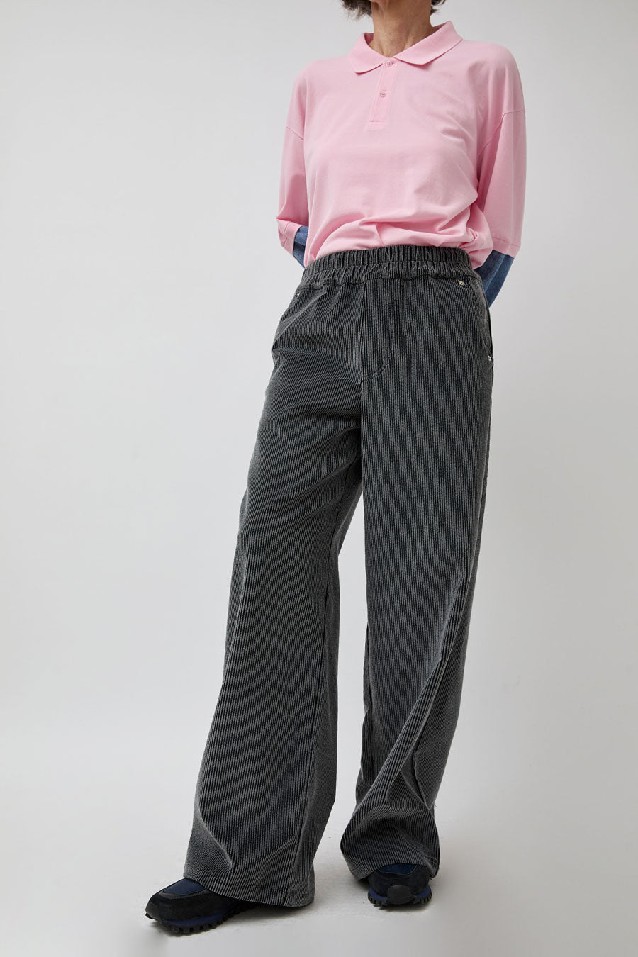 Façon Jacmin Polly Pant in Dark Grey Corduroy