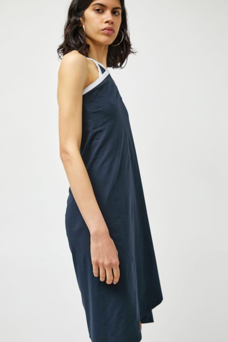 Façon Jacmin Roisin Crossing Dress in Dark Blue and White