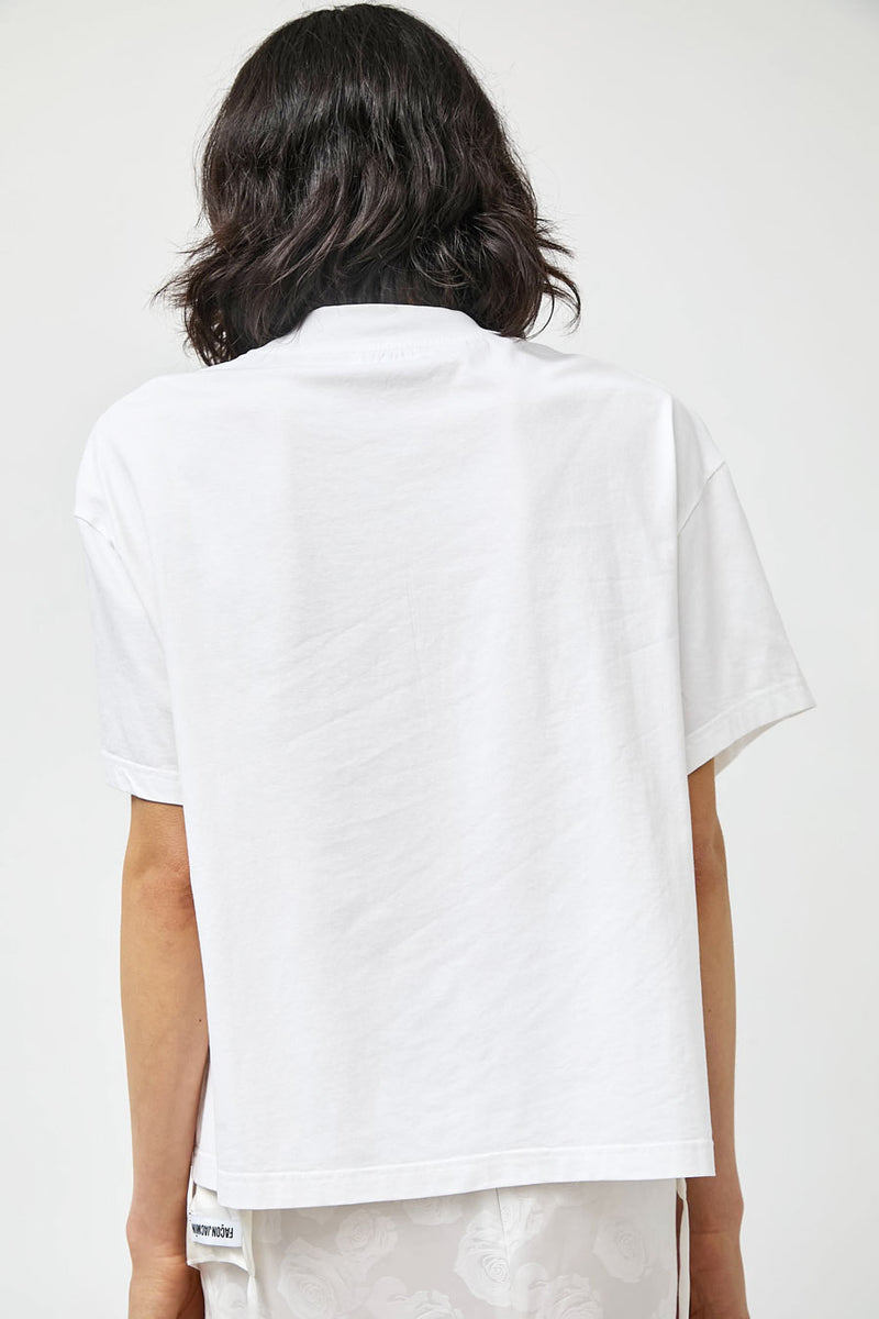 Façon Jacmin Temax Pleated Logo T Shirt in White