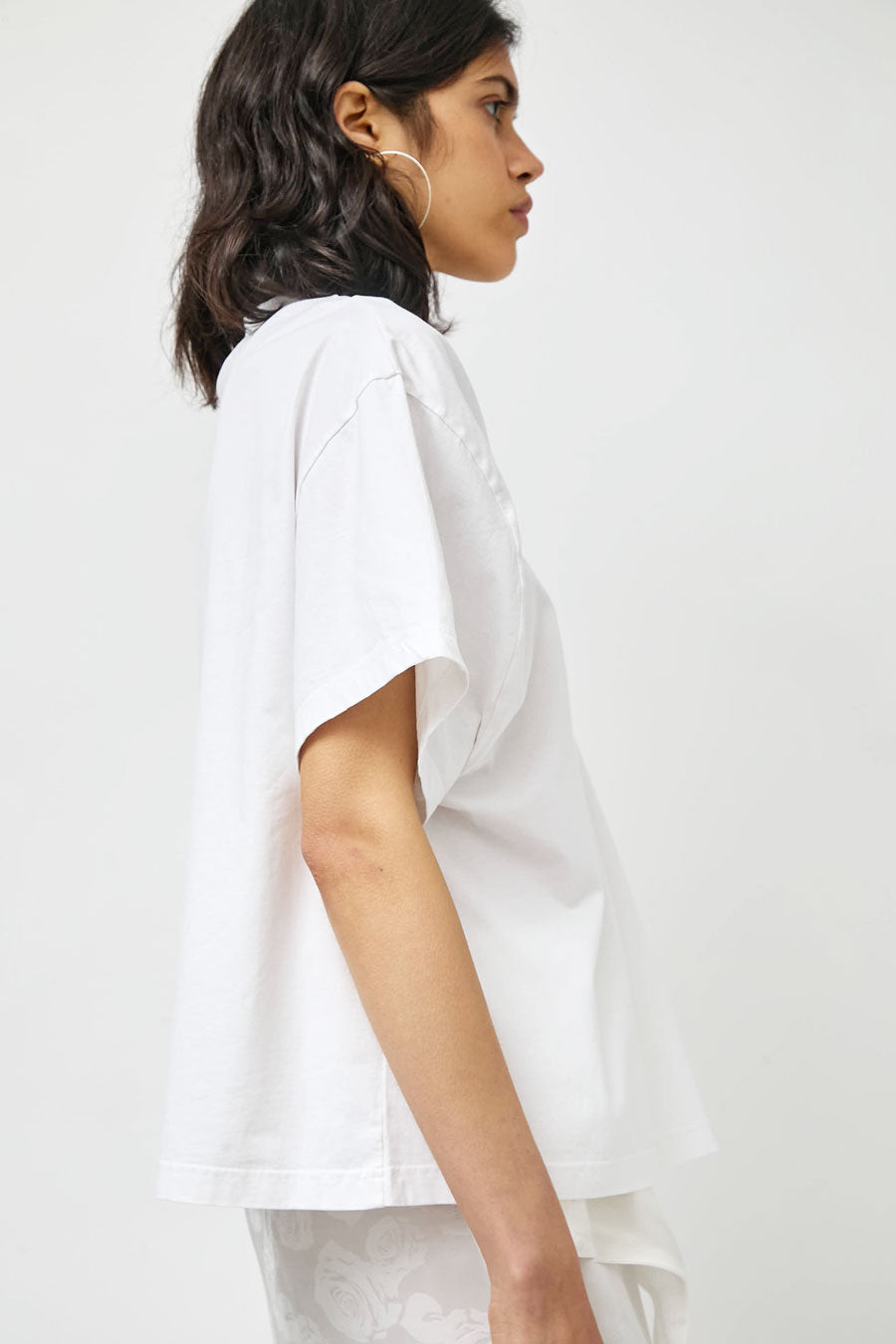 Façon Jacmin Temax Pleated Logo T Shirt in White