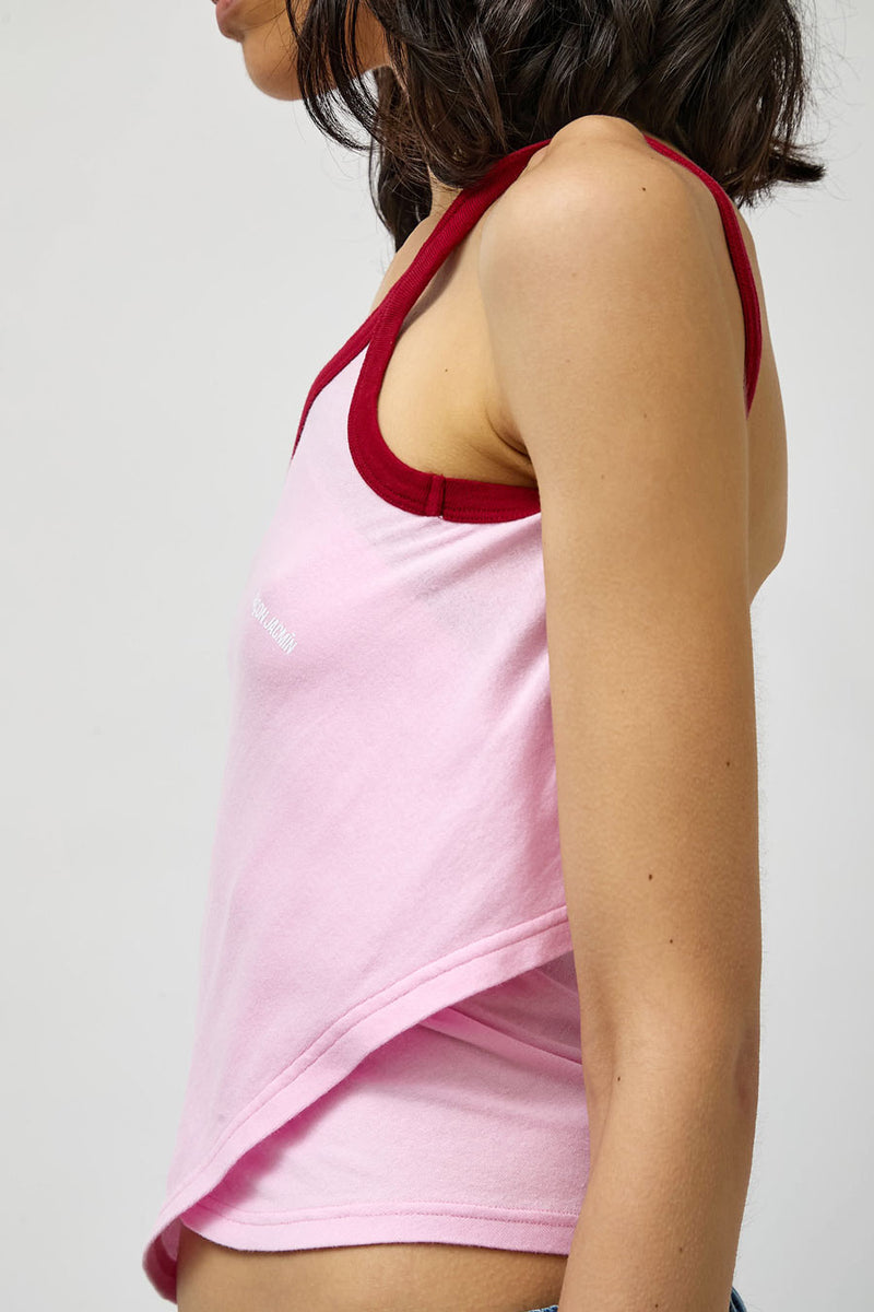 Façon Jacmin Timothee Crossing Top in Light Pink and Red