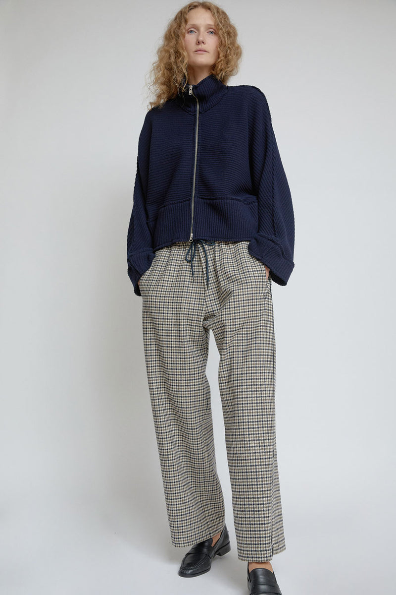 Façon Jacmin Zip Cardigan in Dark Blue