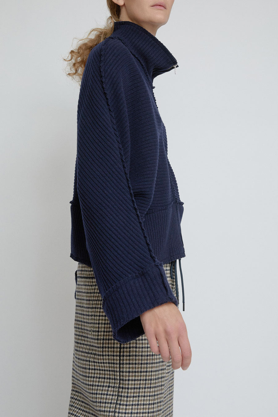 Façon Jacmin Zip Cardigan in Dark Blue