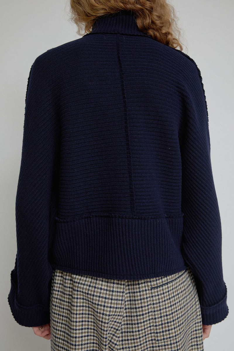 Façon Jacmin Zip Cardigan in Dark Blue
