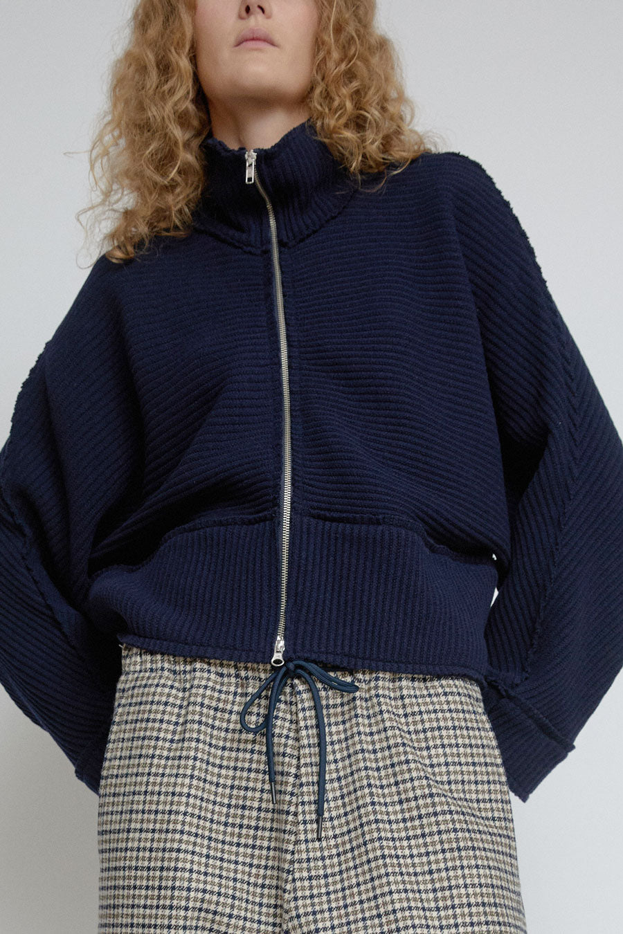 Façon Jacmin Zip Cardigan in Dark Blue