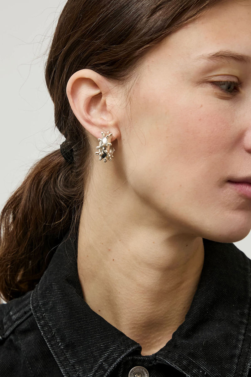 Faris Dotto Hoops in Silver