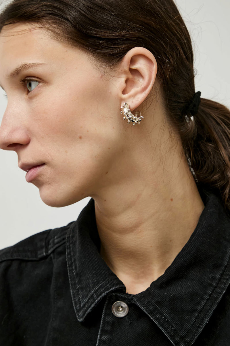 Faris Dotto Hoops in Silver