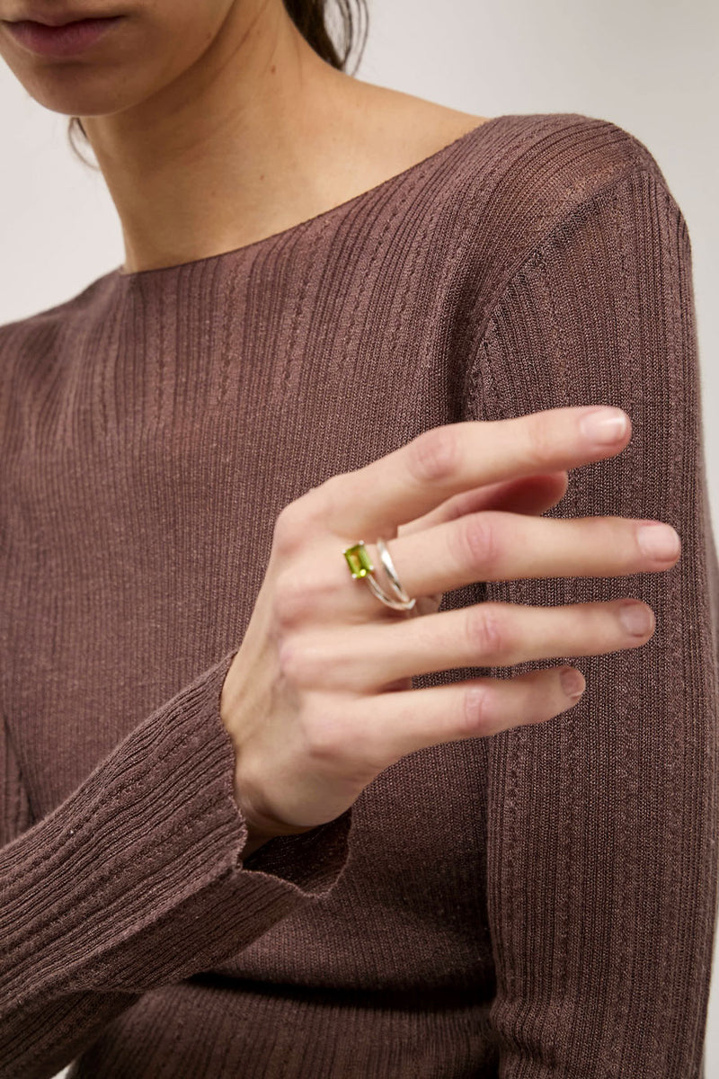 Faris Gem Ring in Silver / Peridot