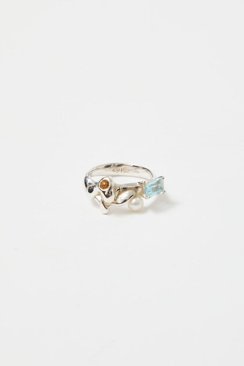 Faris Menage Ring in Silver / Topaz / Citrine