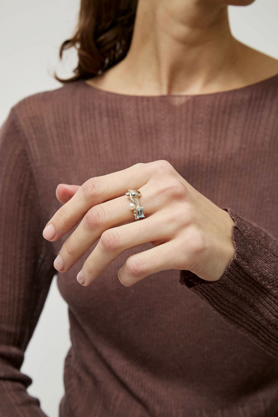 Faris Menage Ring in Silver / Topaz / Citrine