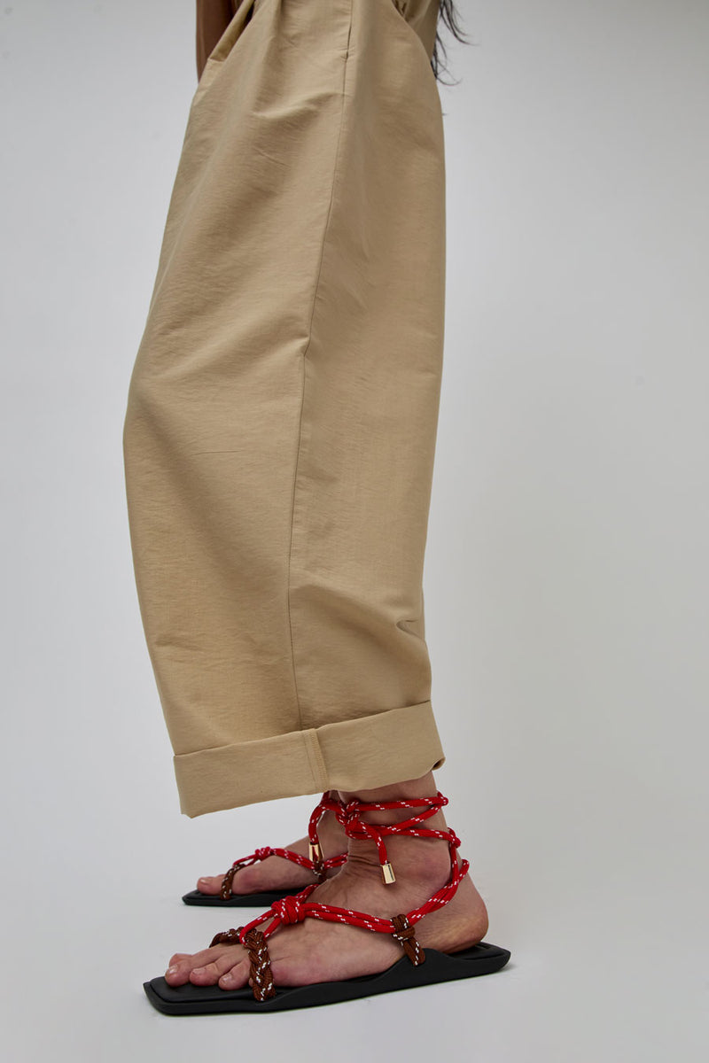 Flòwze Flò Square Sandal in Red and Brown