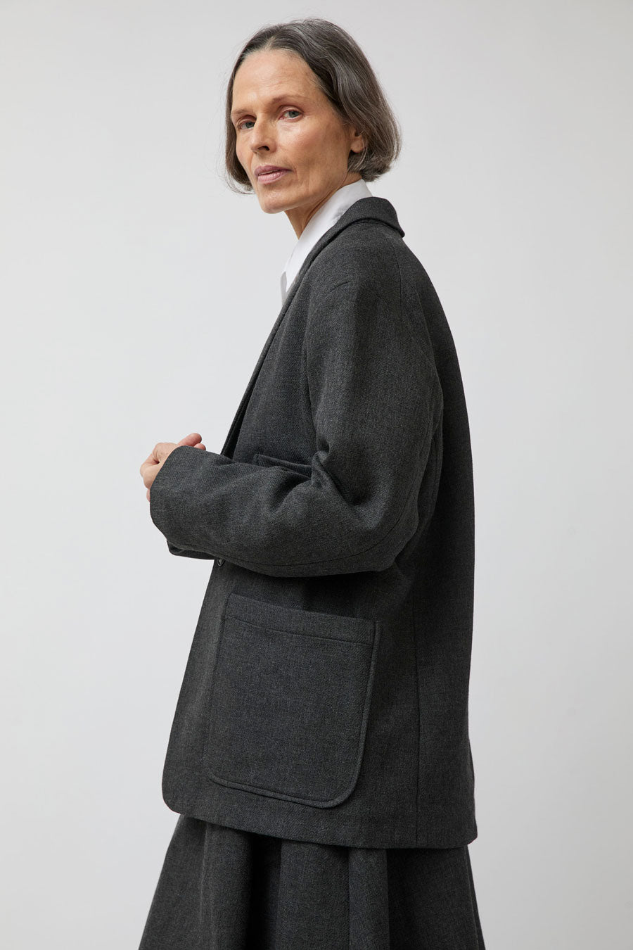 Girls of Dust Blazer in Anthracite Terrestre Wool