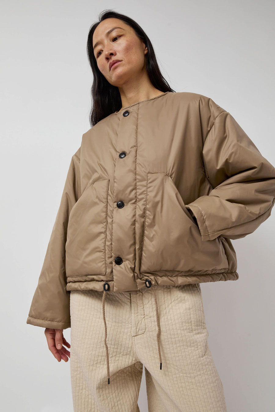 Girls of Dust Nuclear Padded Jacket in Beige