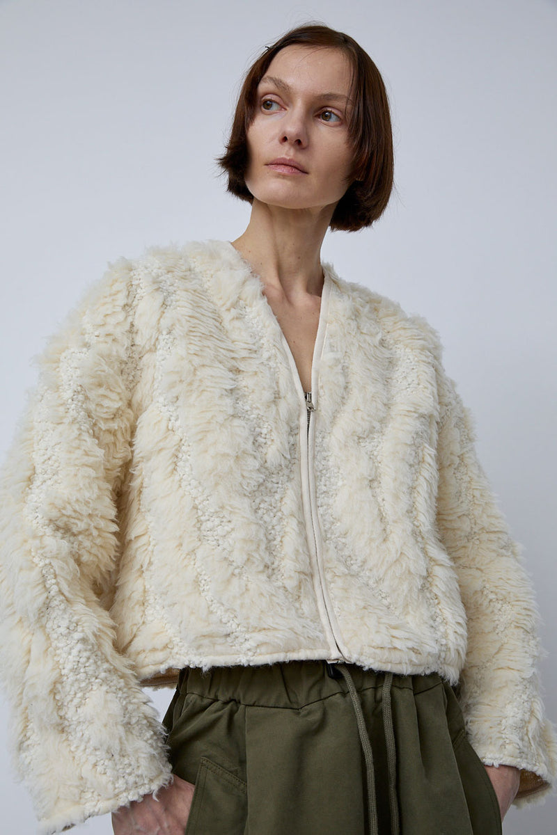 Girls of Dust Shetland Jacket in Off White