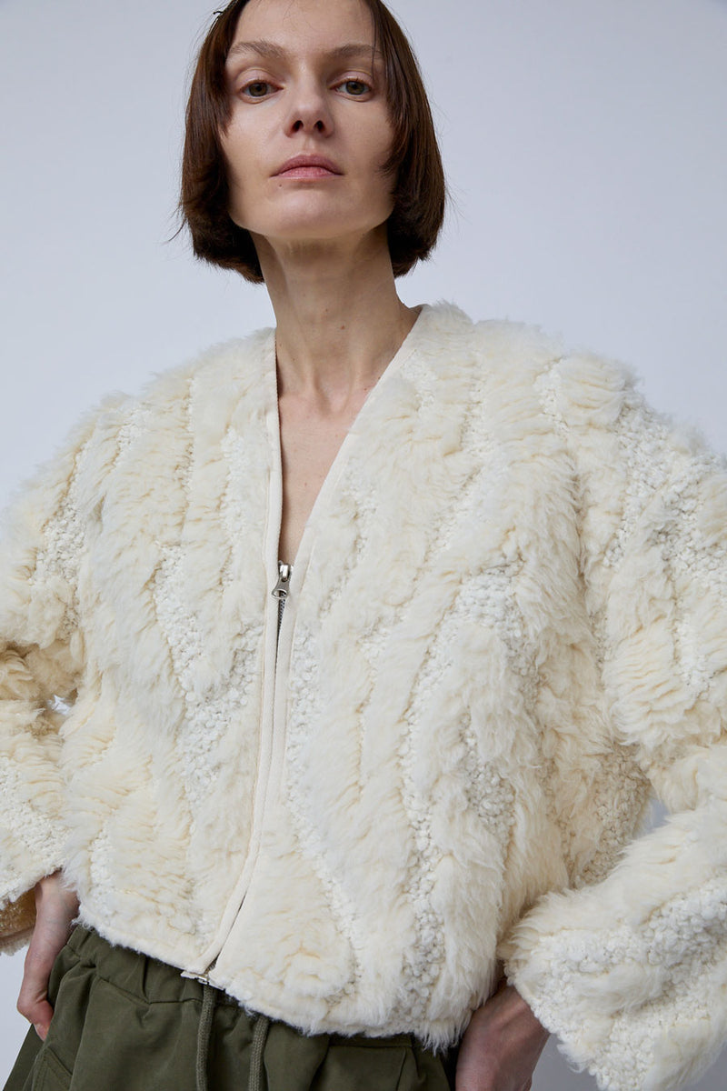 Girls of Dust Shetland Jacket in Off White