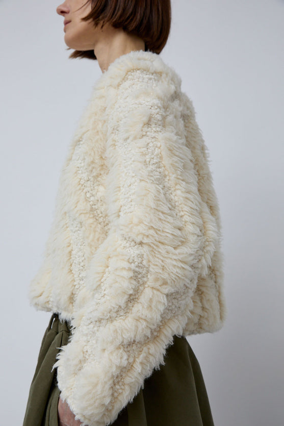 Girls of Dust Shetland Jacket in Off White