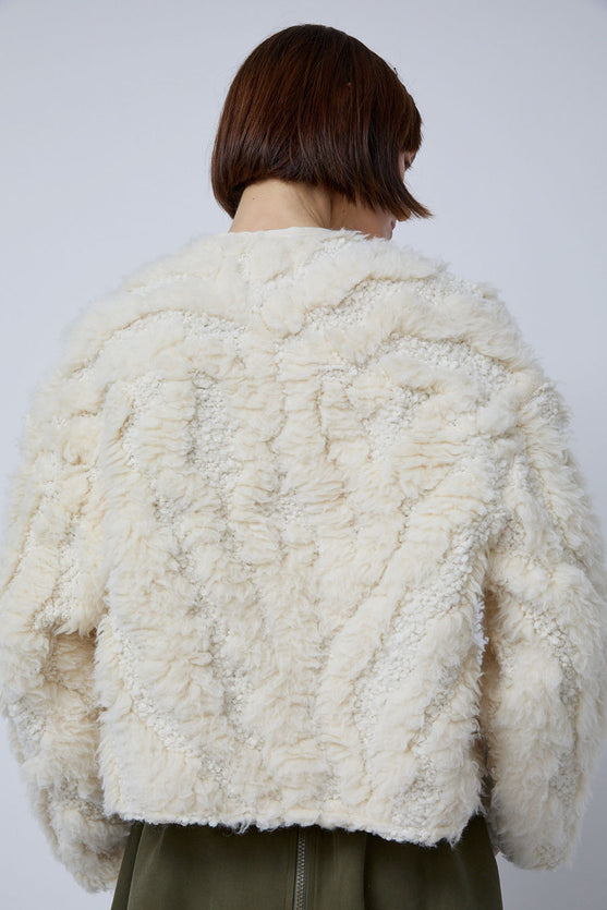 Girls of Dust Shetland Jacket in Off White