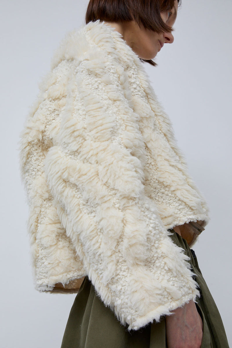 Girls of Dust Shetland Jacket in Off White