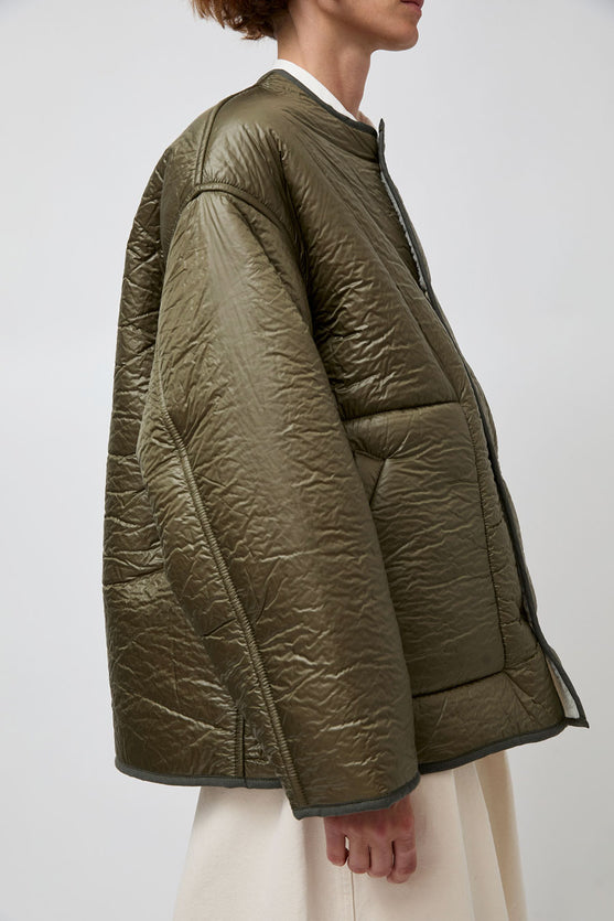 Girls of Dust Solar Reversible Jacket in Fossil and Off White