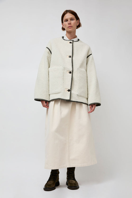 Girls of Dust Solar Reversible Jacket in Fossil and Off White
