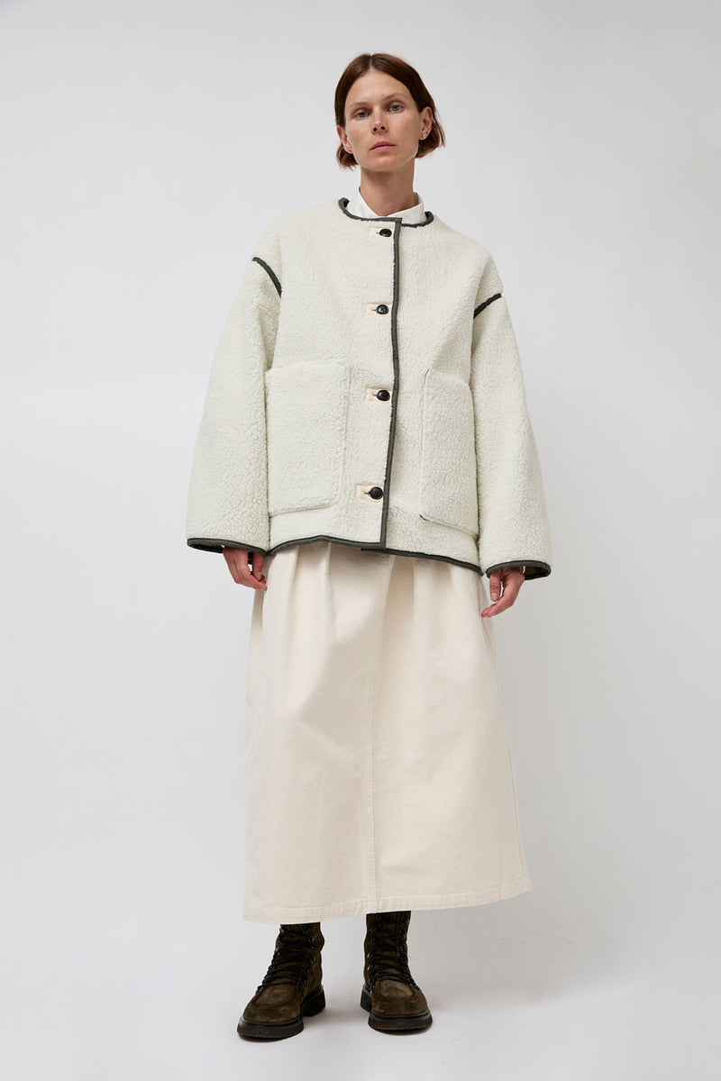 Girls of Dust Solar Reversible Jacket in Fossil and Off White