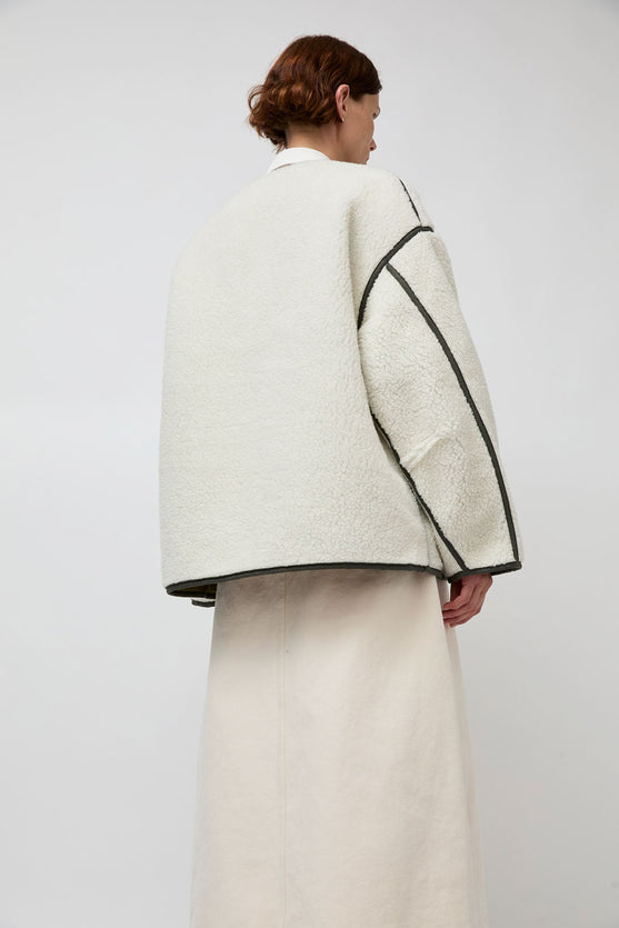 Girls of Dust Solar Reversible Jacket in Fossil and Off White