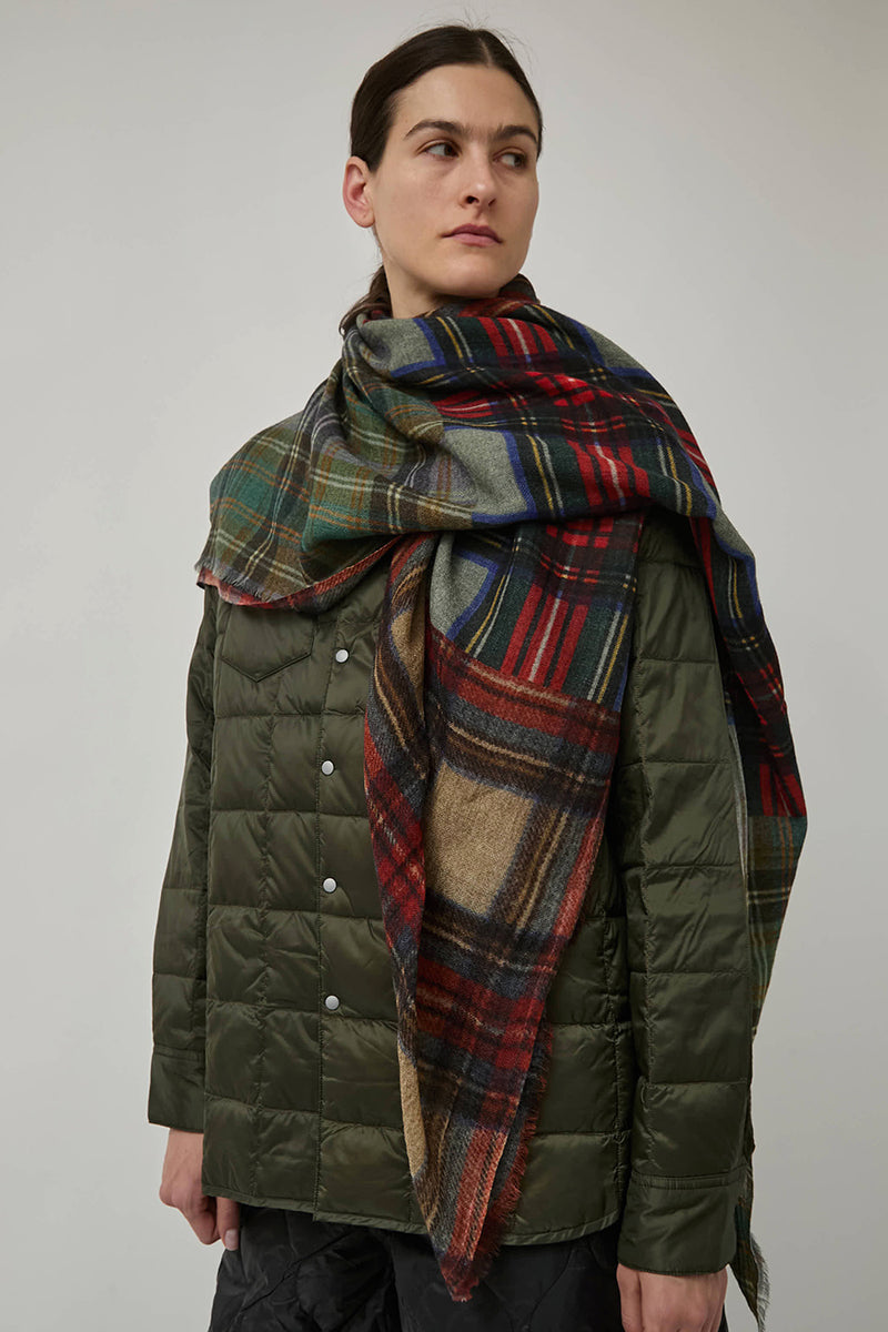 Glen Prince Square Featherweight Wool Scarf in Multi Plaid