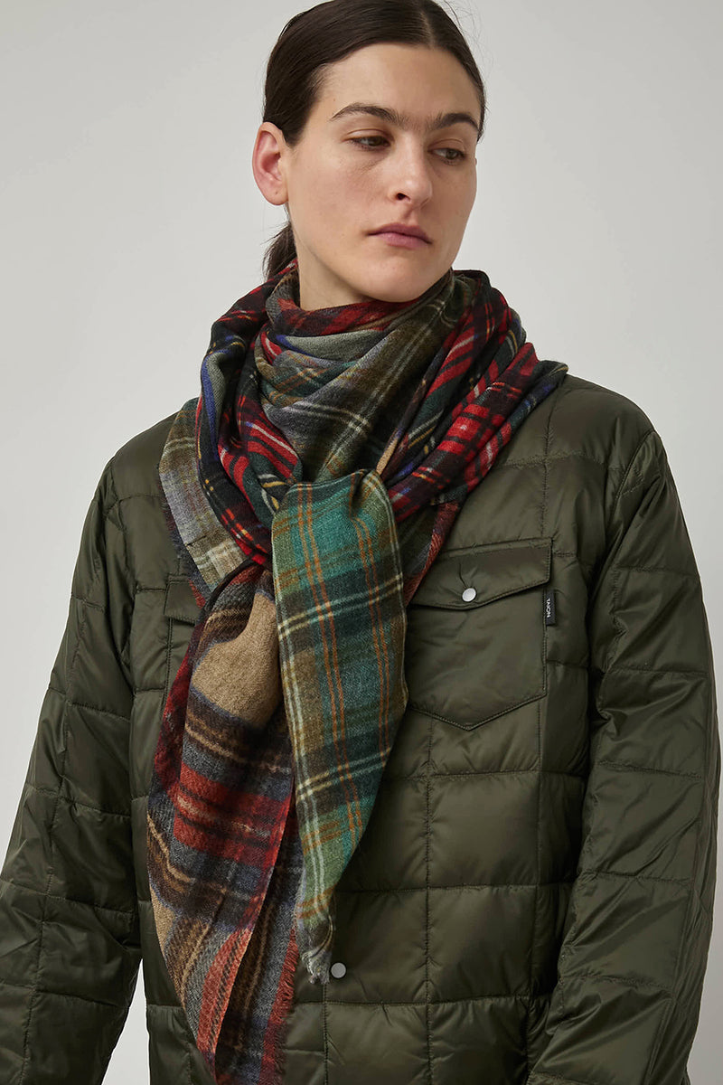 Glen Prince Square Featherweight Wool Scarf in Multi Plaid