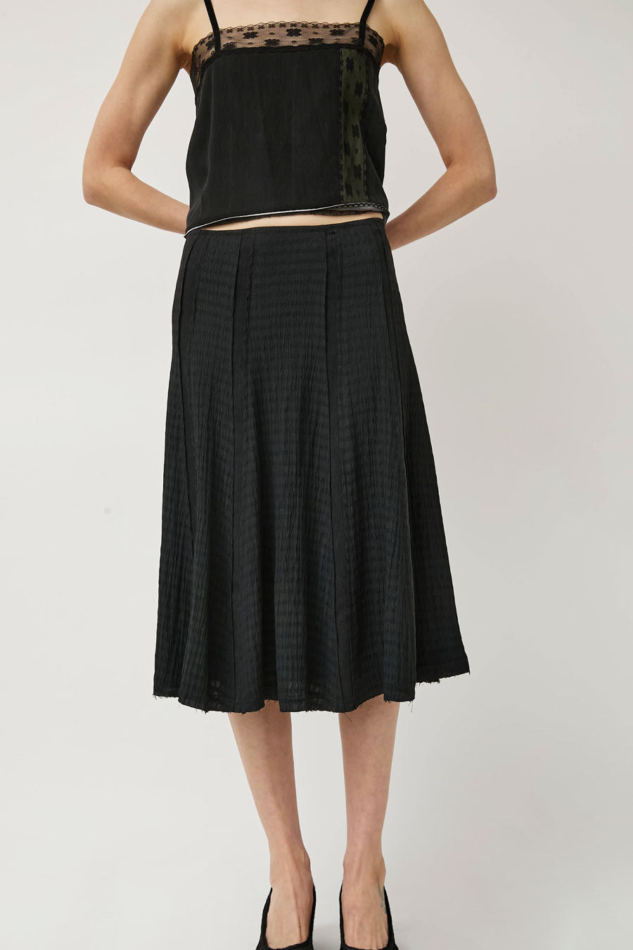 Greta Garmel Godet Skirt in Black