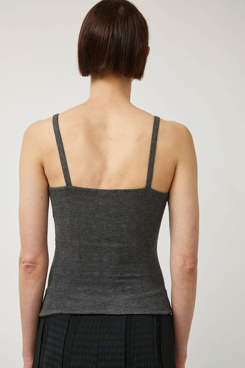 Greta Garmel Knit Flounce Tank in Grey