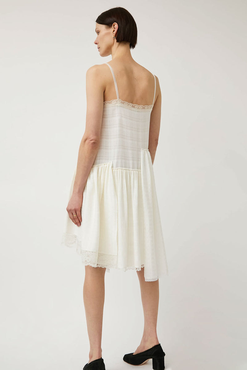 Greta Garmel Lace Panel Dress in White