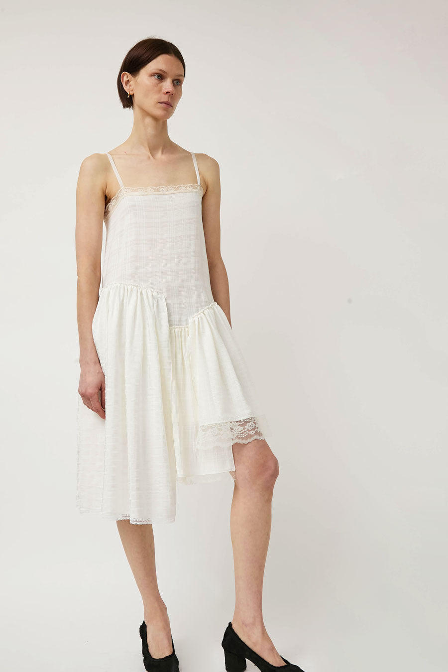 Greta Garmel Lace Panel Dress in White