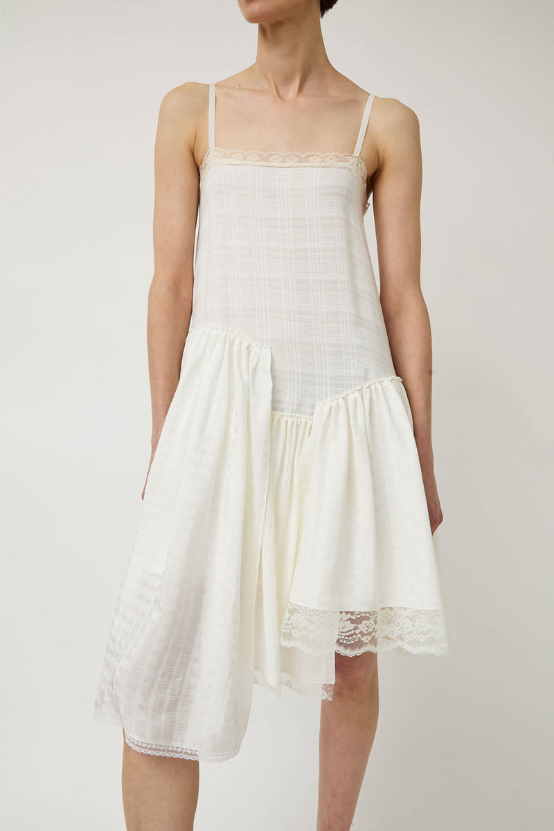 Greta Garmel Lace Panel Dress in White
