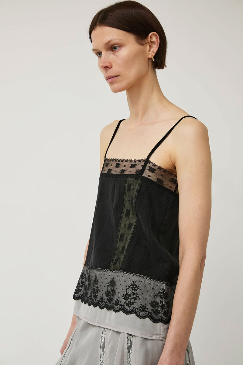 Greta Garmel Lace Tank in Black