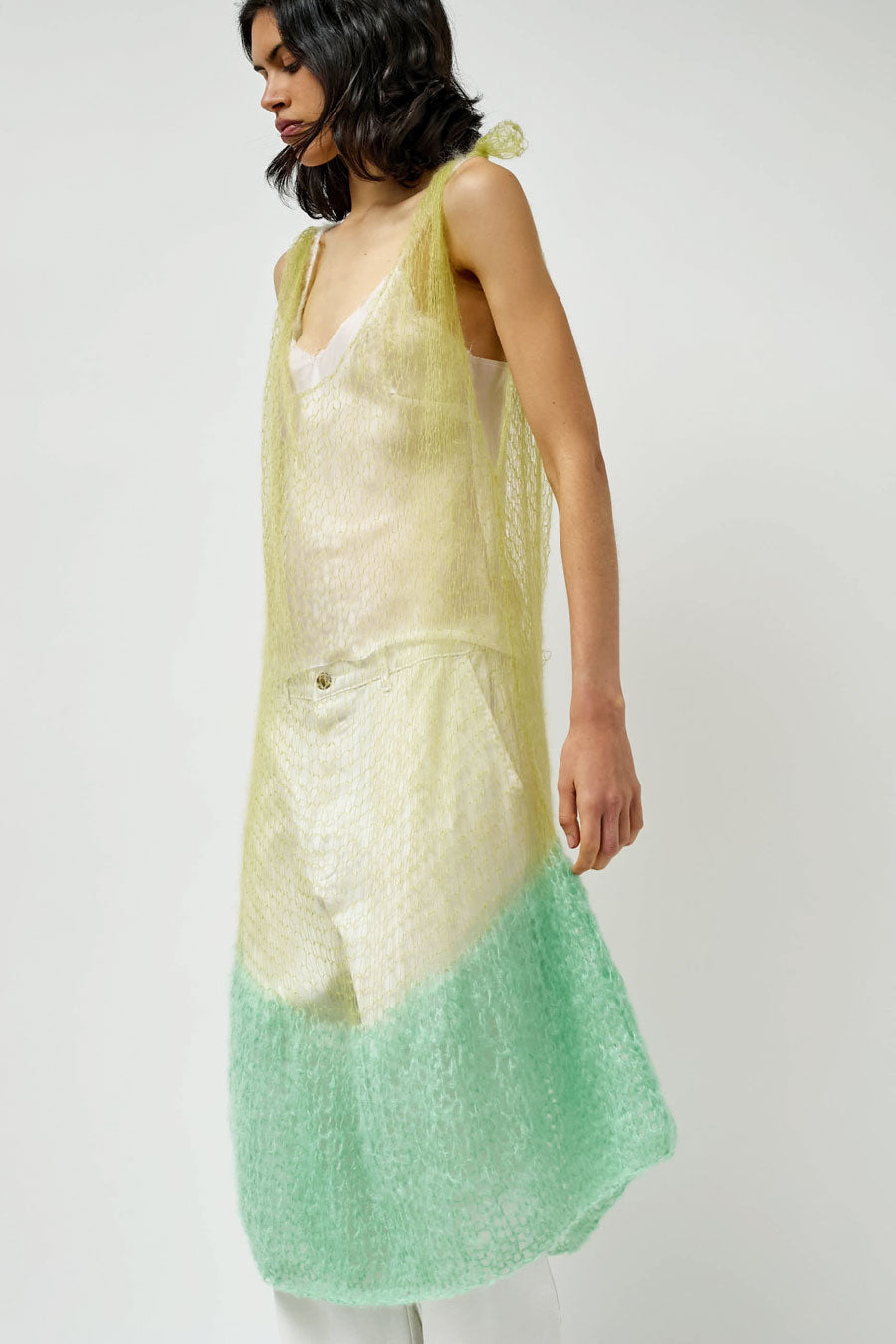 Guðrun & Guðrun x Helena Christensen Foggy Dress in Pale Yellow / Mint