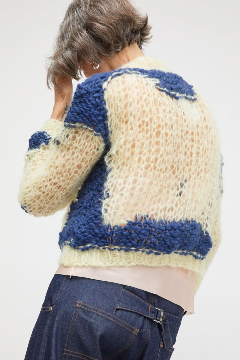 Guðrun & Guðrun Bjøll Sweater in Pale Yellow and Navy