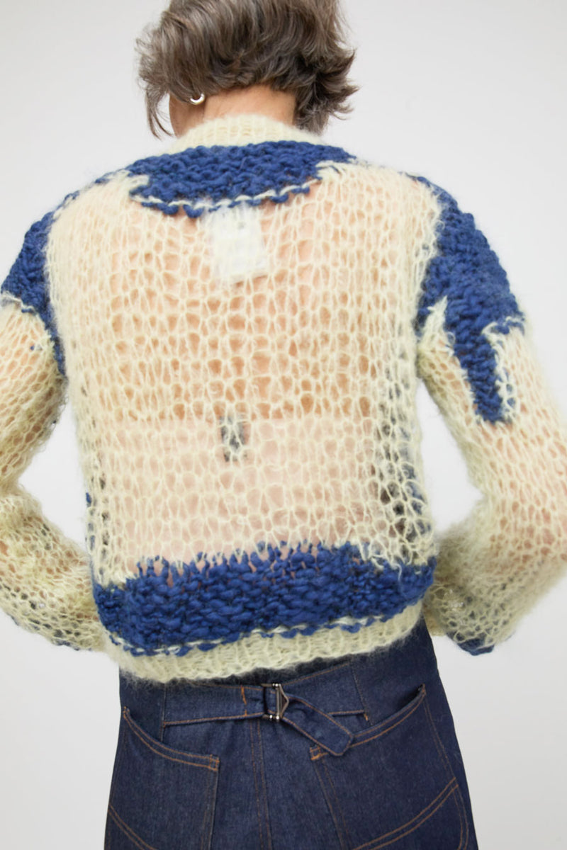 Guðrun & Guðrun Bjøll Sweater in Pale Yellow and Navy