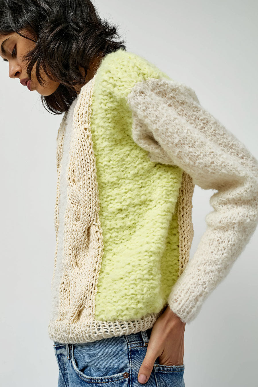 Guðrun & Guðrun x Helena Christensen Drizzly Sweater in Pale Yellow / Off White