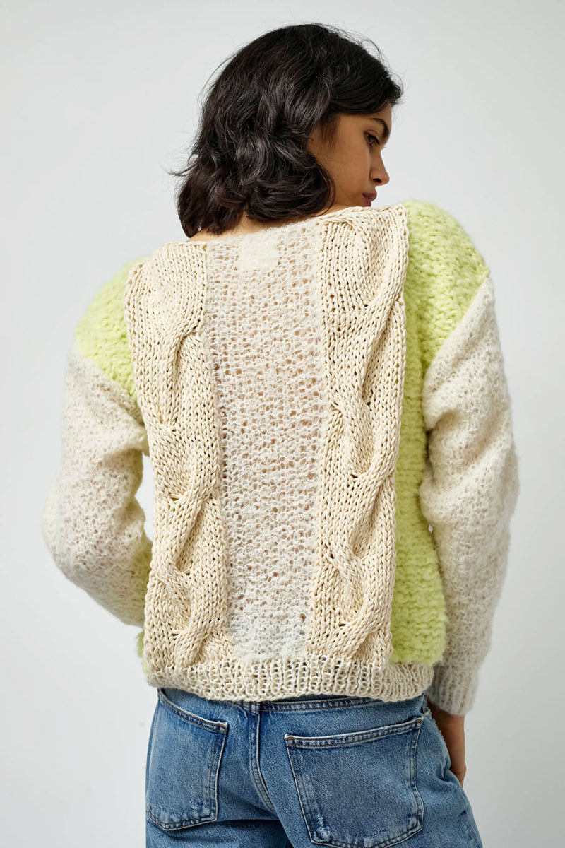 Guðrun & Guðrun x Helena Christensen Drizzly Sweater in Pale Yellow / Off White