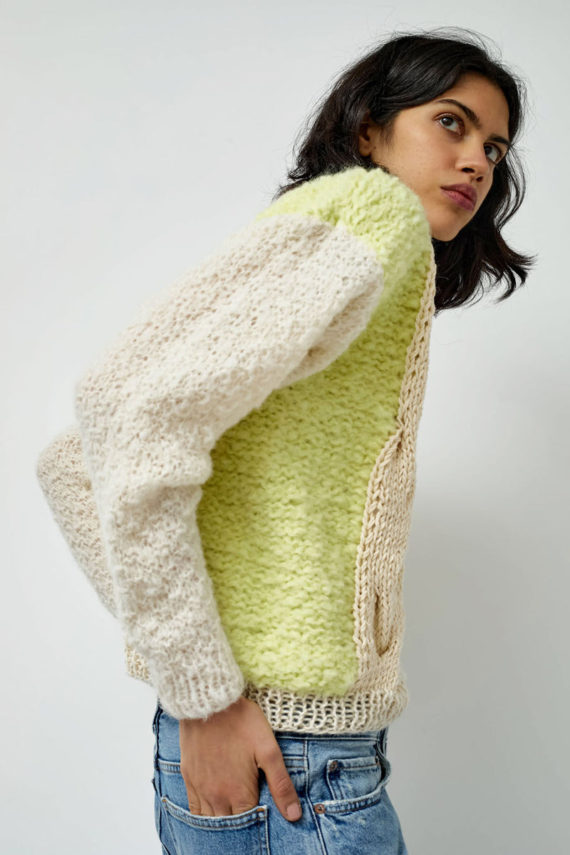 Guðrun & Guðrun x Helena Christensen Drizzly Sweater in Pale Yellow / Off White