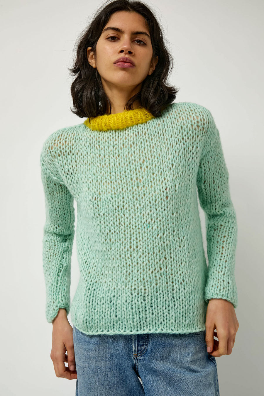 Guðrun & Guðrun x Helena Christensen Hazy Sweater in Mint / Yellow
