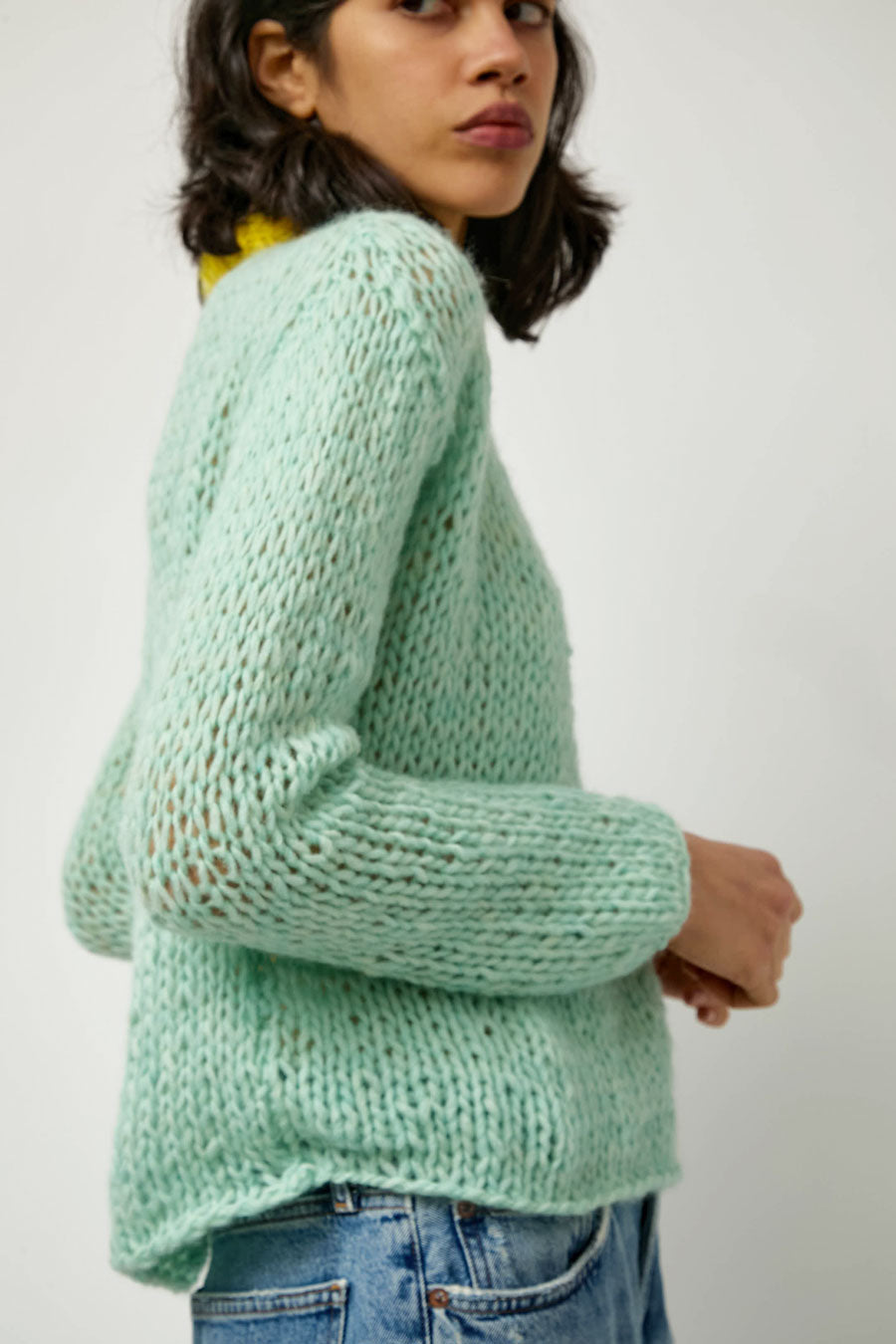 Guðrun & Guðrun x Helena Christensen Hazy Sweater in Mint / Yellow