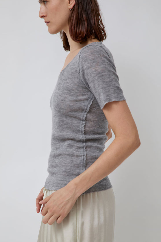 Guðrun & Guðrun Barbara V Neck T-Shirt in Grey