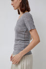 Guðrun & Guðrun Barbara V Neck T-Shirt in Grey